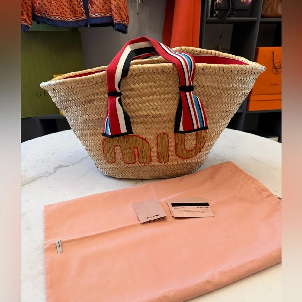 Miu Miu Raffia Handbag Basket bag - Picture 10 of 15